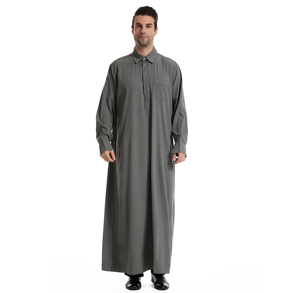TH828#Abaya Muslim Clothing Long Sleeves Islamic High Quality Men's Clothing