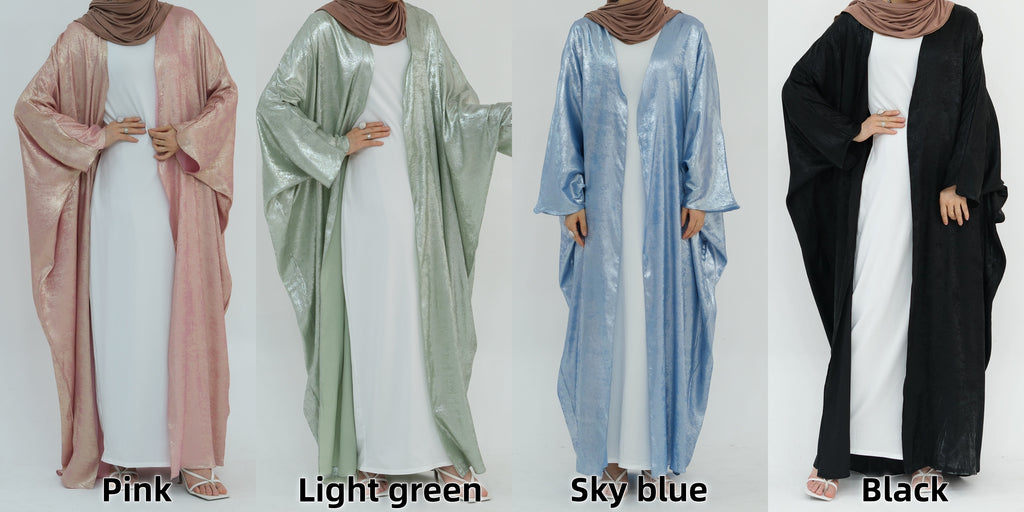 1796#Luxury Shiny Abaya Design Kimono Kaftan Open Abaya Women Muslim Dress Cardigan