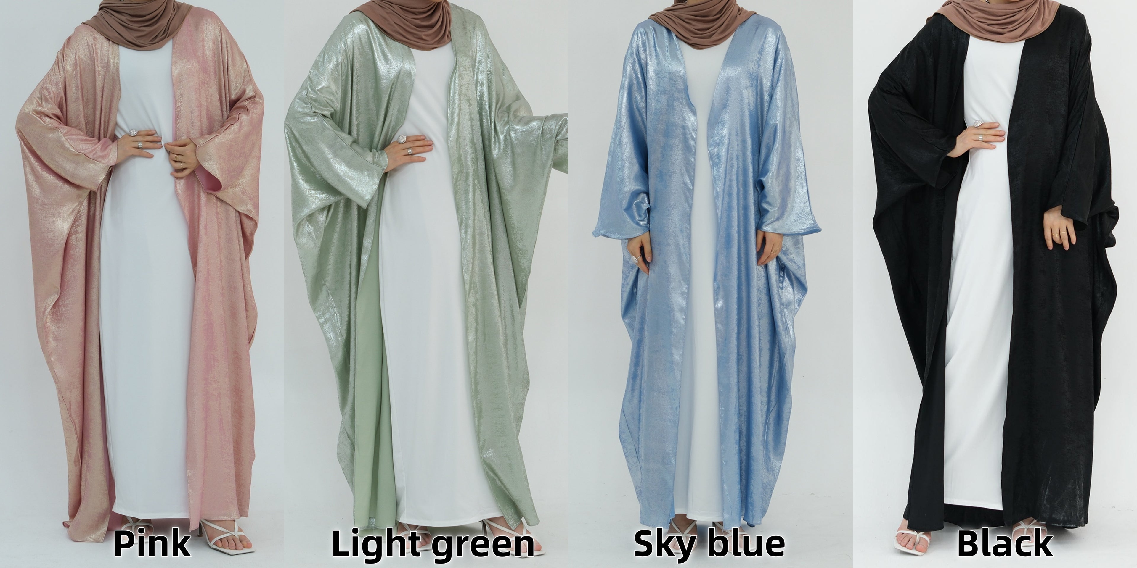 1796#Luxury Shiny Abaya Design Kimono Kaftan Open Abaya Women Muslim Dress Cardigan