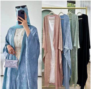 1796#Luxury Shiny Abaya Design Kimono Kaftan Open Abaya Women Muslim Dress Cardigan