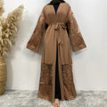 1546#Latest Designs New Wholesale Clothing Floral Lace Turkish Kimono Abaya
