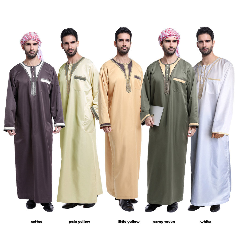 TH802#Abaya Muslim Clothing Islamic High Quality Men's Clothing Robe