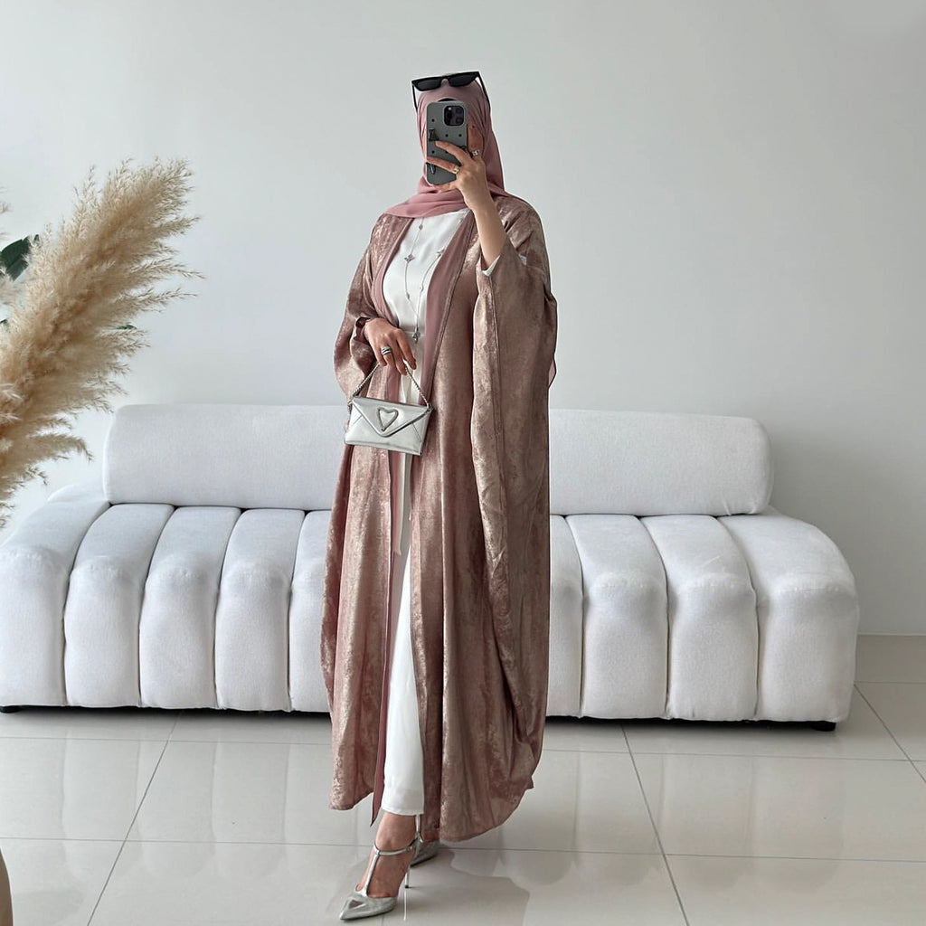1796#Luxury Shiny Abaya Design Kimono Kaftan Open Abaya Women Muslim Dress Cardigan