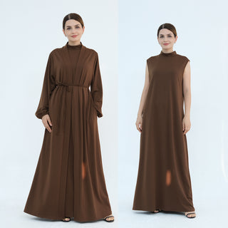 1886# Modest Sets Inner Abaya Women Muslim Dress Ensemble Femme Musulmane Abaya Dubai