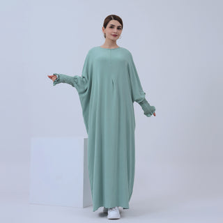 1616#2023 Islamic Clothing Closed Abaya Dresses for Muslim with Zipper in Front