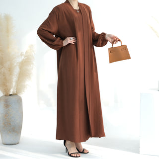 1726# Latest EID Ramadan Islamic Clothing 2 Piece Abaya Set Plain Abaya Women Muslim Dress
