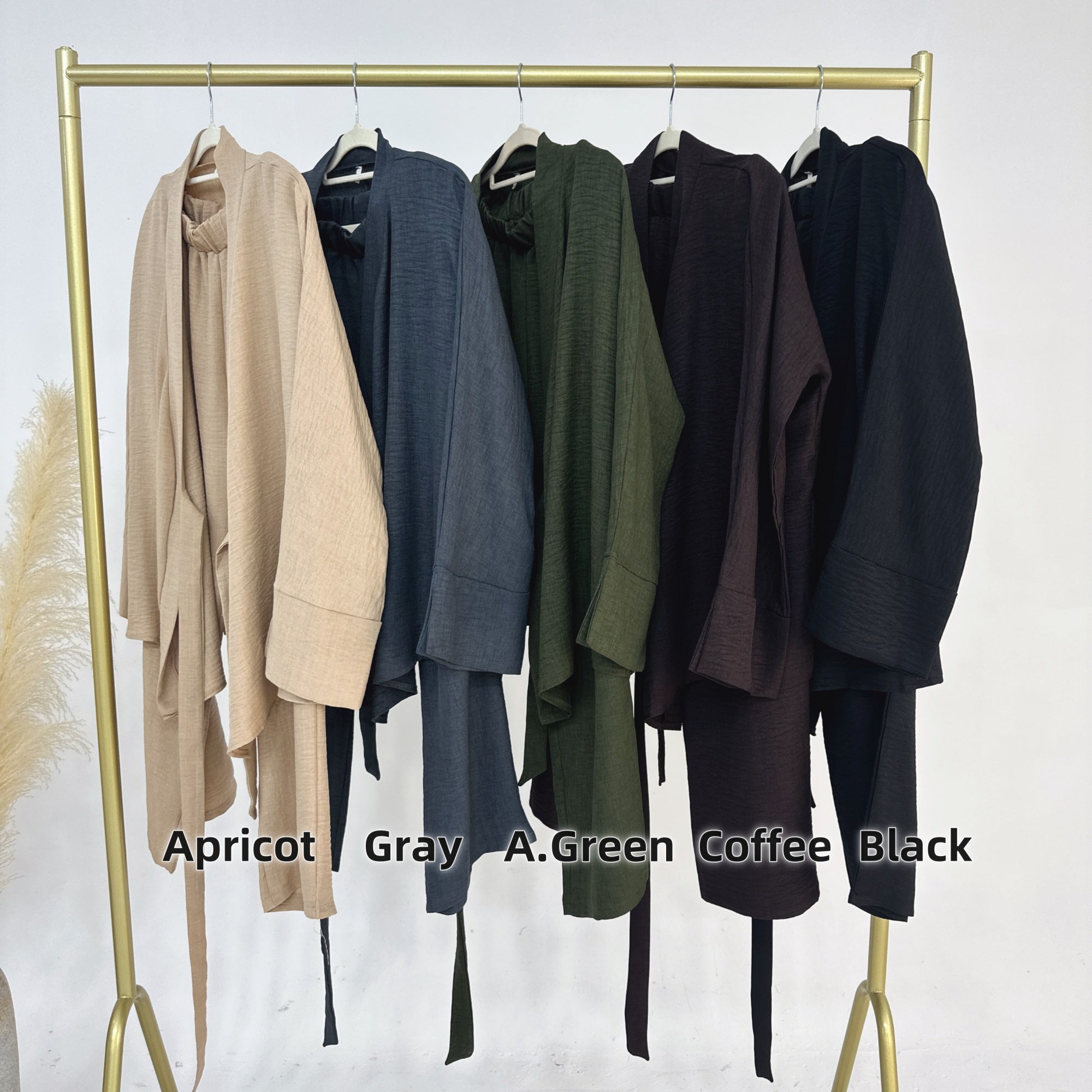 1835#2024 Islamic Clothing Top and Pants with Pockets 2 Piece Abaya Set Women Abaya designs