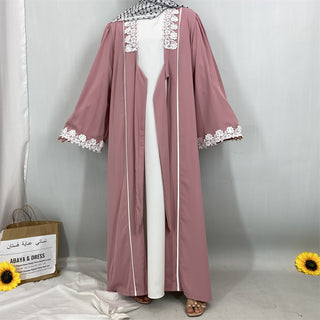 1467#Nida Abaya with Floral Lace Applique the Most Gorgeous Shade for Muslim Women