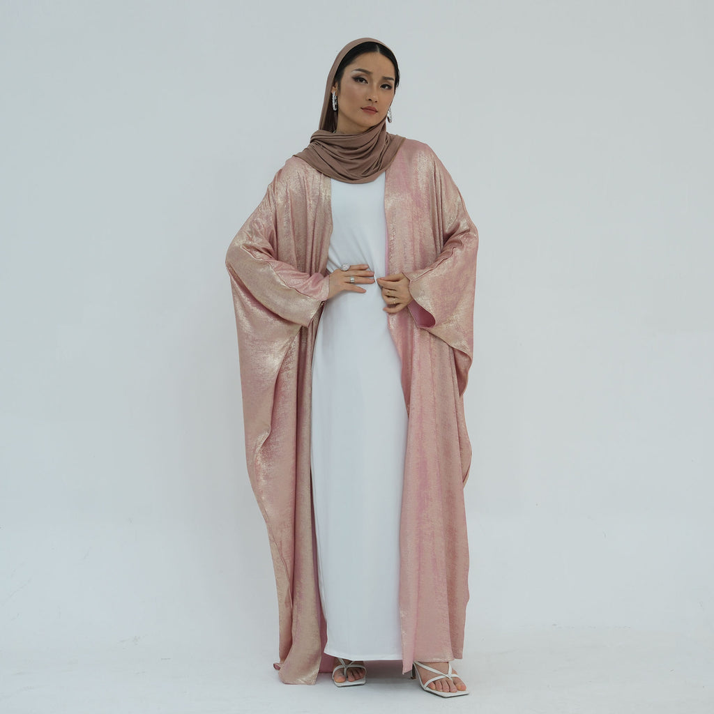 1796#Luxury Shiny Abaya Design Kimono Kaftan Open Abaya Women Muslim Dress Cardigan