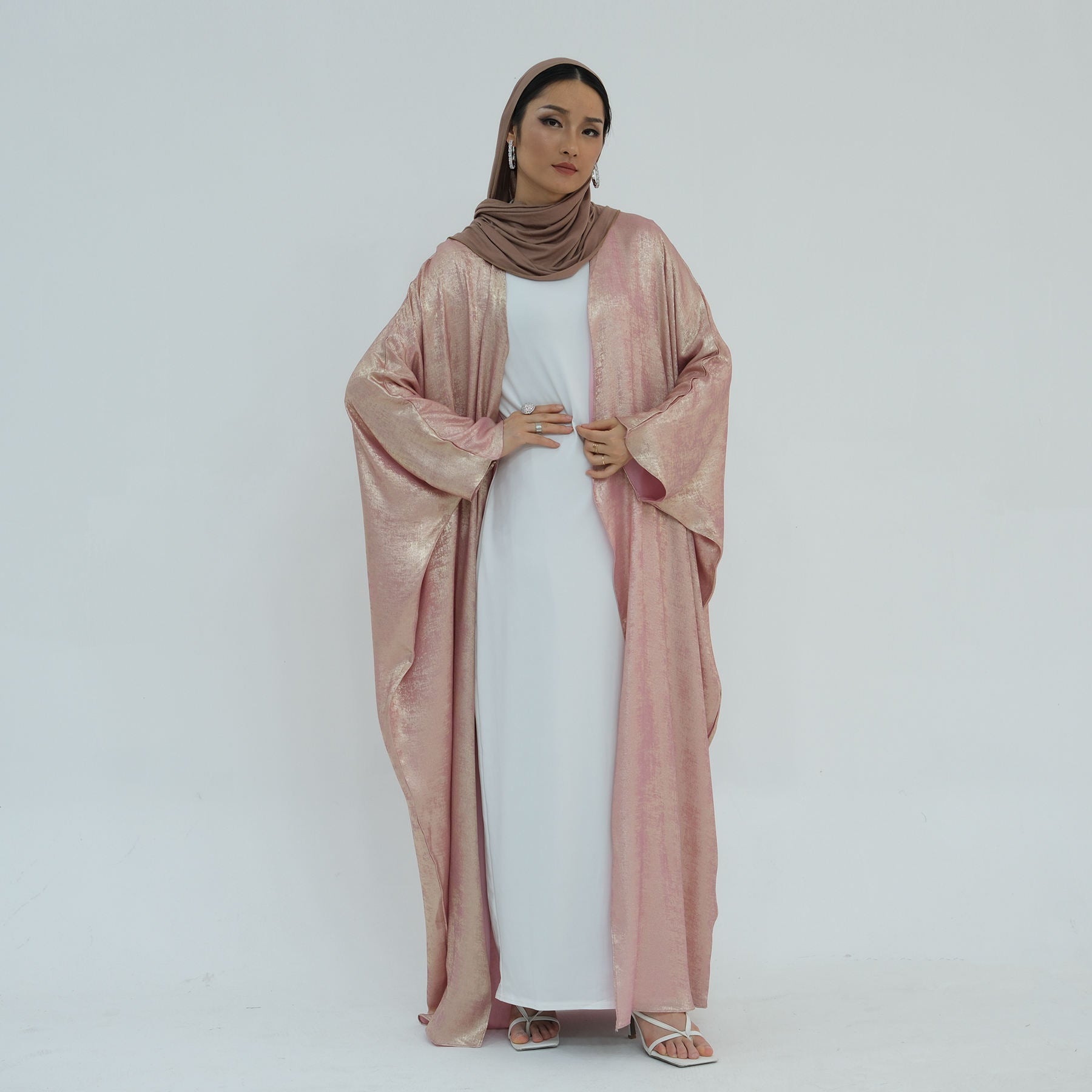1796#Luxury Shiny Abaya Design Kimono Kaftan Open Abaya Women Muslim Dress Cardigan