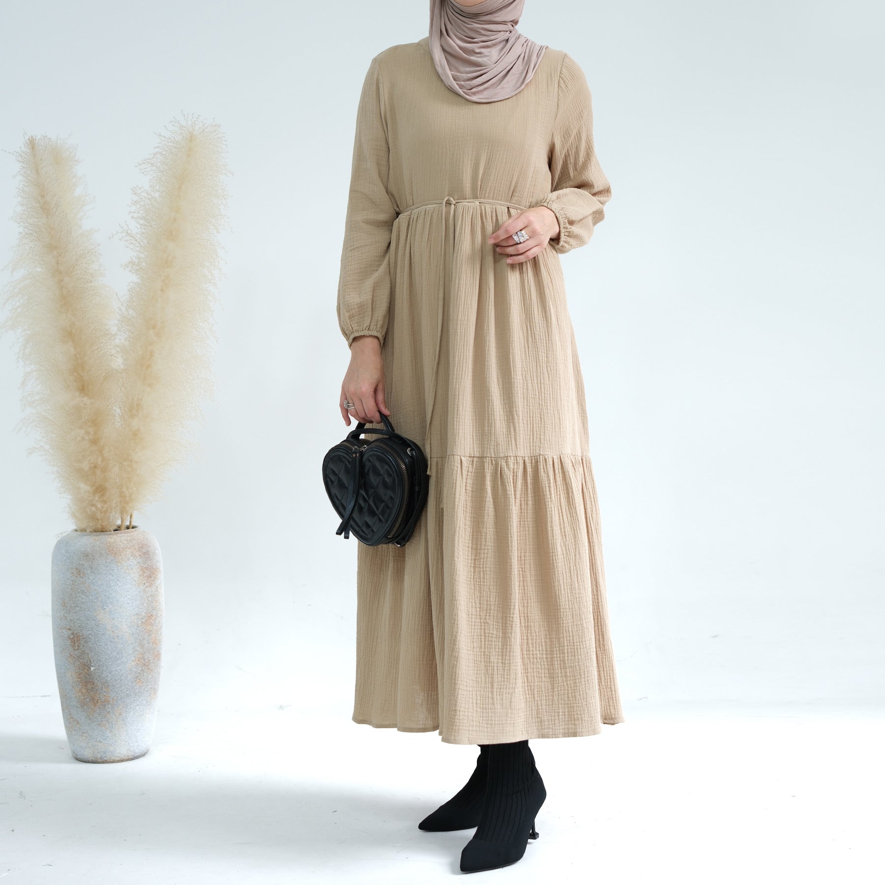 1659#New Style Cotton Long Sleeves Women Dresses Abaya Women Muslim Dress Abaya