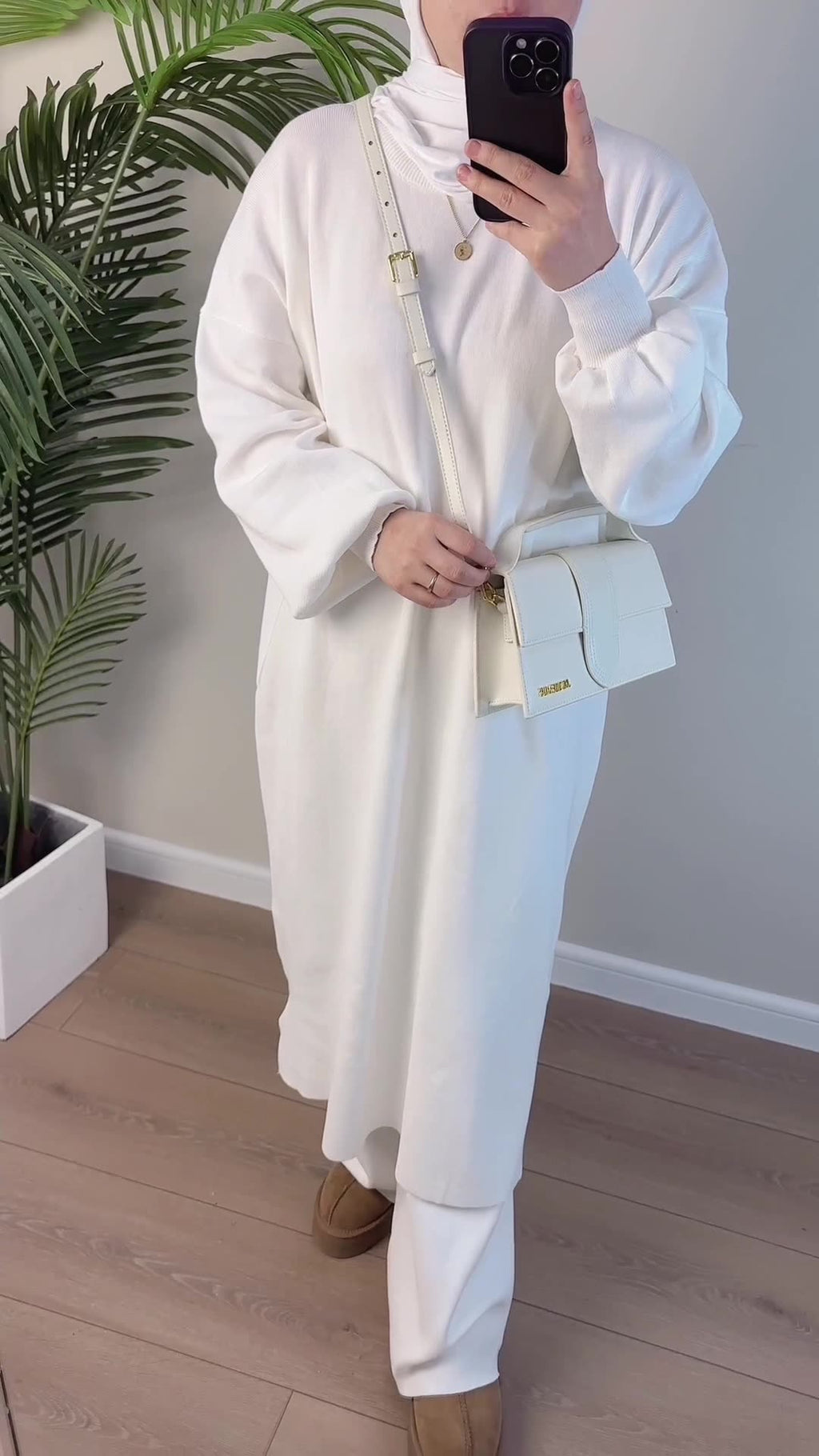 1683#New Style Knit Fabric Top and Pants 2 Piece Muslim Clothing Winter Abaya Set