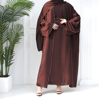 1693#2024 New Modest Wrinkle Polyester EID With Hijab Islamic Clothing Abaya