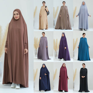 1628#New Abaya Femmes Robe Musulmane Jersey One Piece Prayer Abaya