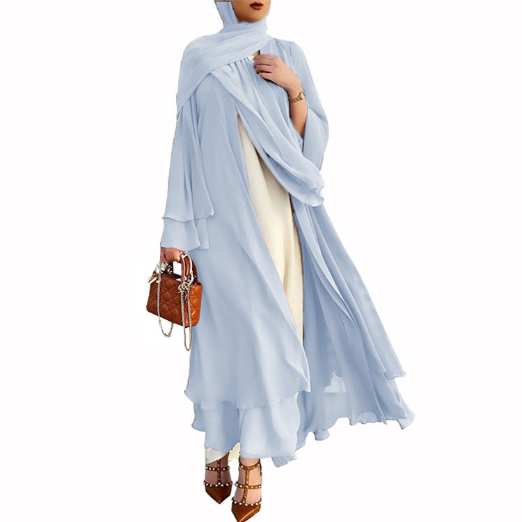 1875#New Arrival Solid Color Abaya Dubai Fashion Women Muslim Cardigan