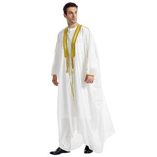 TH834#Abaya Muslim Clothing Long Sleeves Islamic High Quality Men's Robe