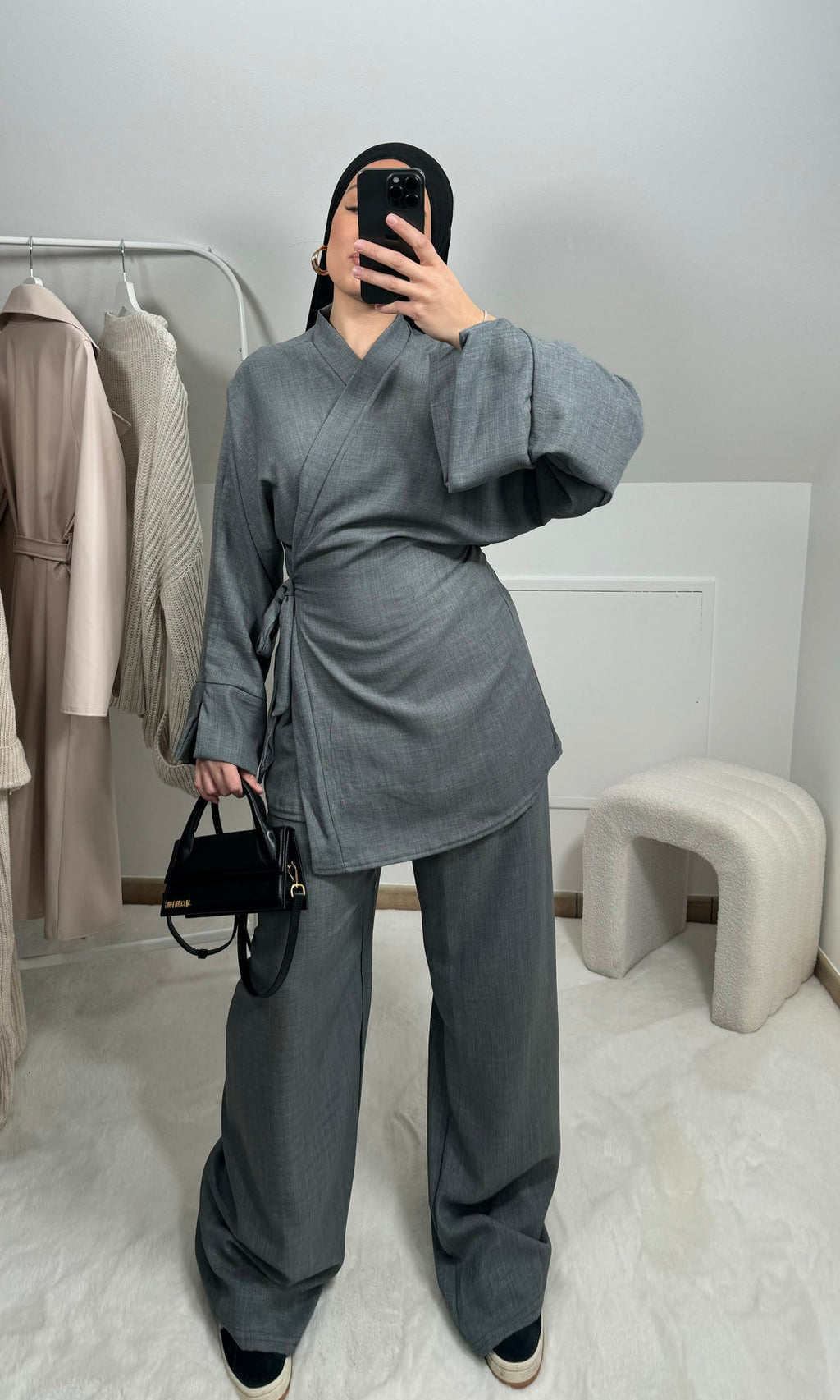 1835#2024 Islamic Clothing Top and Pants with Pockets 2 Piece Abaya Set Women Abaya designs