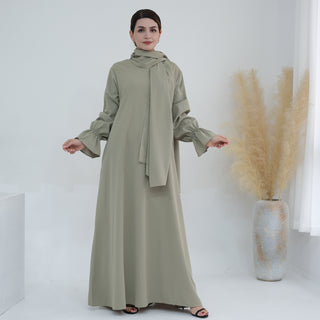 1714#Nida Ruffle Style One Piece Jilbab Abaya Women muslim dress