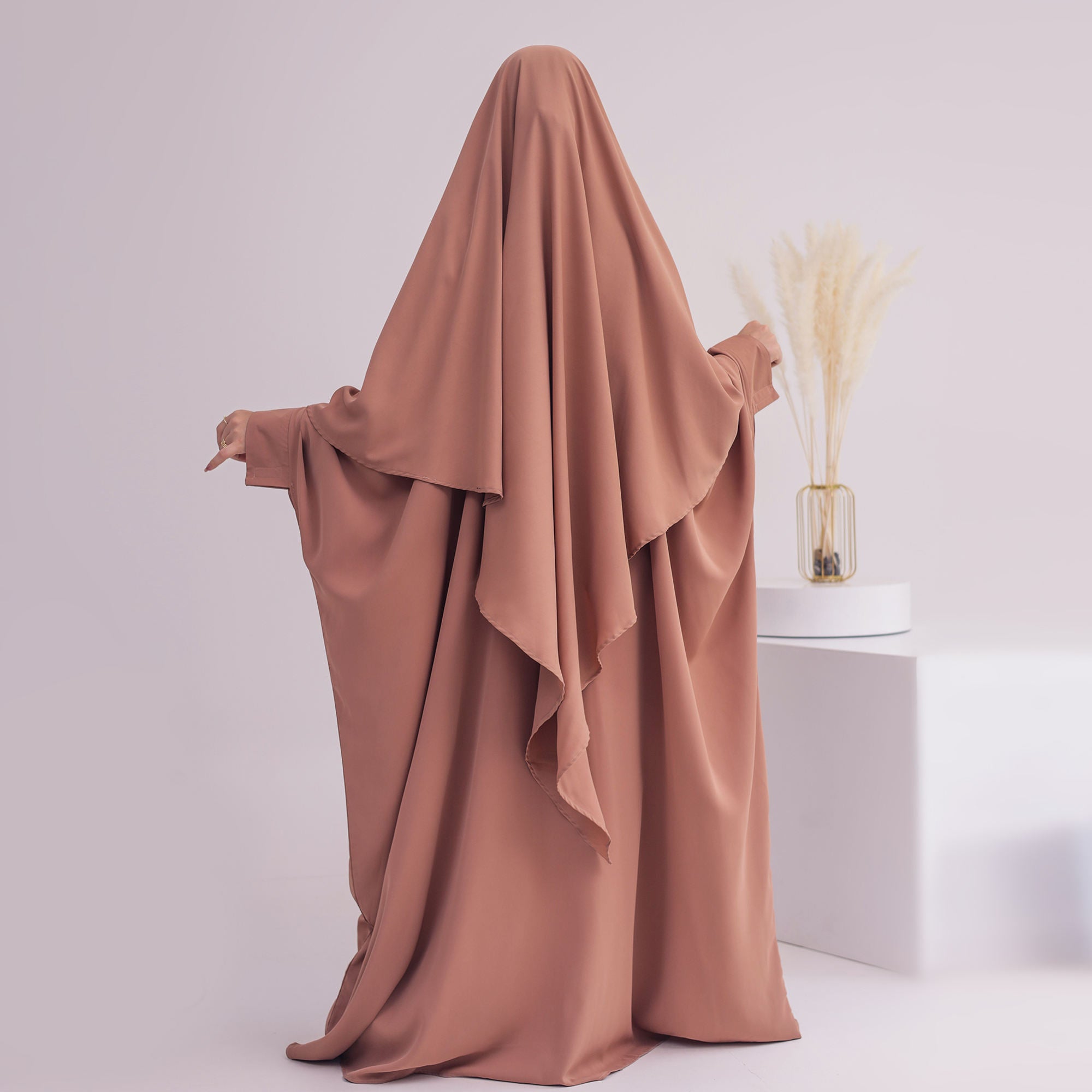 1425&1901#Drop Shipping Muslim Clothing Butterfly Sleeve Women Nida Jilbab_ Abaya Khimar Length : About 147cm 58 Inch
