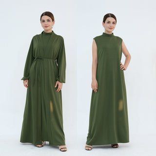 1886# Modest Sets Inner Abaya Women Muslim Dress Ensemble Femme Musulmane Abaya Dubai