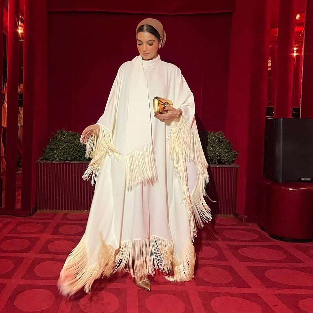 1061# Best Sale Big Bat With Feather Sleeves Prayer Abaya Nida Dress