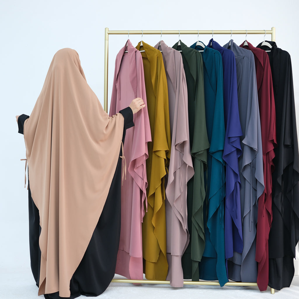 1931#New Niqab Modest Muslim Overhead Tie Back Hijab Prayer Scarf Women Khimar