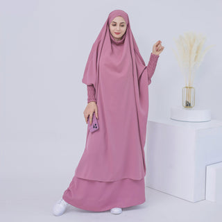 1459#Arabic Abaya Muslim Dresses dubai 2 piece set Nida Prayer Abaya