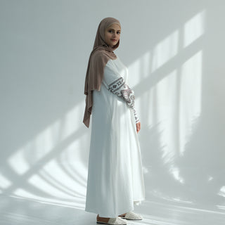 1915#Crepe Latest Abaya Women EID Embroidery Open Abaya Dubai Islamic Turkey Dresses