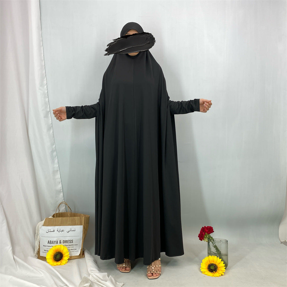 6841#Traditional Islamic One Piece Full Length Jilbab Prayer Abaya Made in Premium Stretch Jersey Spandex