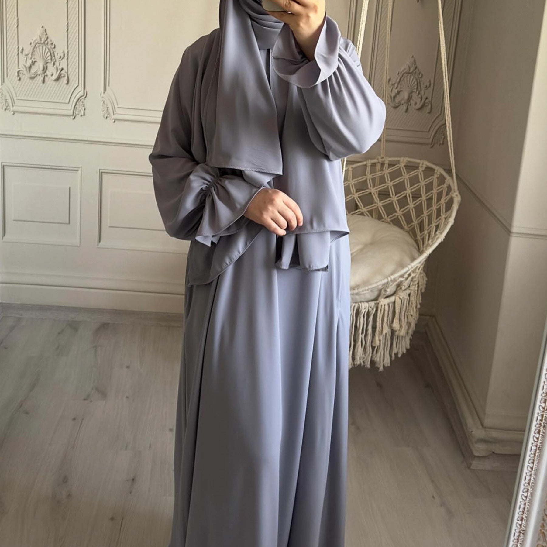 1714#Nida Ruffle Style One Piece Jilbab Abaya Women muslim dress
