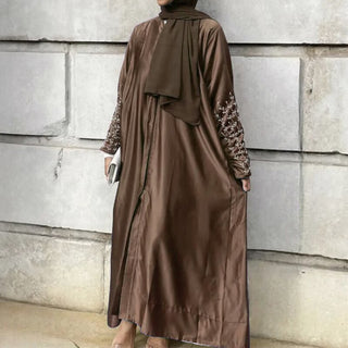 1612#Dubai Abaya Luxury Abaya with Handmade Beads Women Muslim Dress