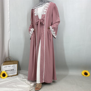 1467#Nida Abaya with Floral Lace Applique the Most Gorgeous Shade for Muslim Women