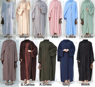 1693#2024 New Modest Wrinkle Polyester EID With Hijab Islamic Clothing Abaya