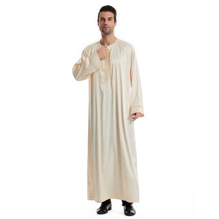 TH831#Abaya Muslim Clothing Long Sleeves Islamic High Quality Men's Robe