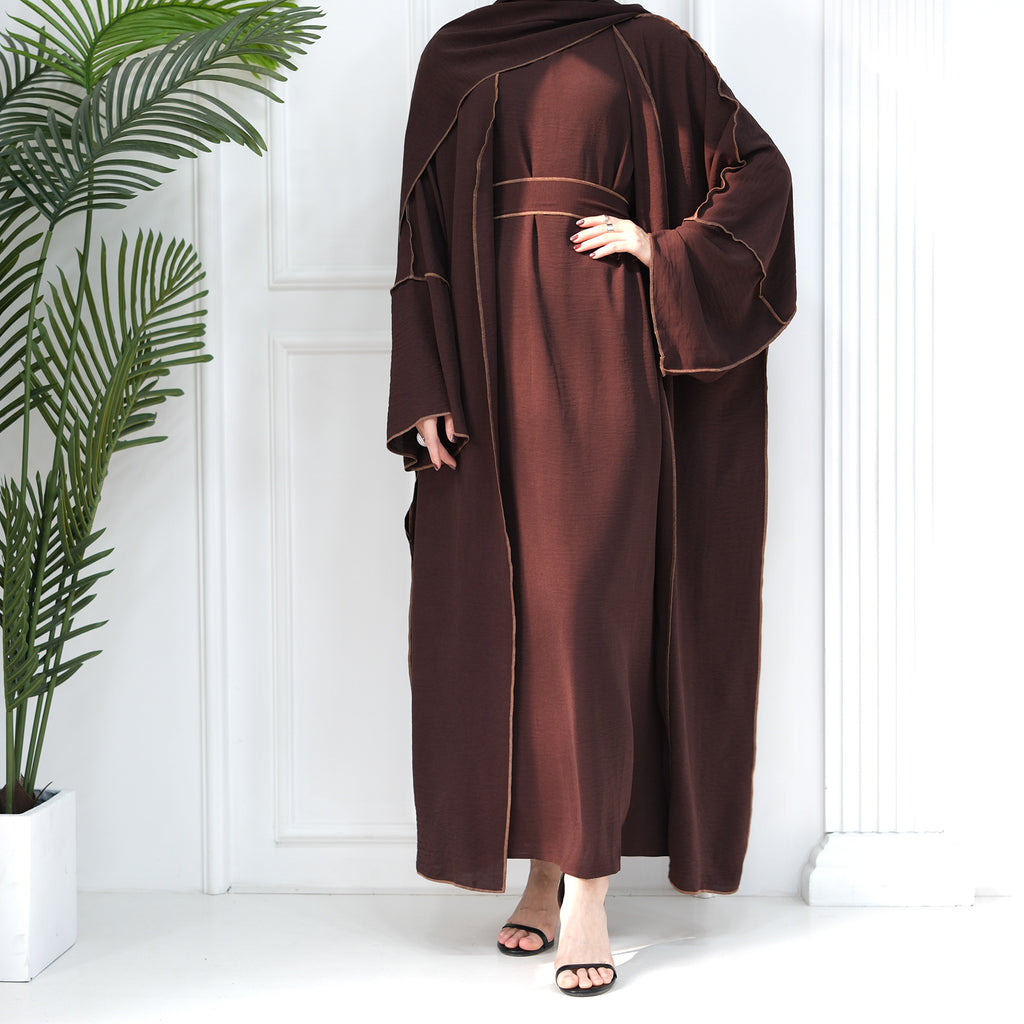 1693#2024 New Modest Wrinkle Polyester EID With Hijab Islamic Clothing Abaya