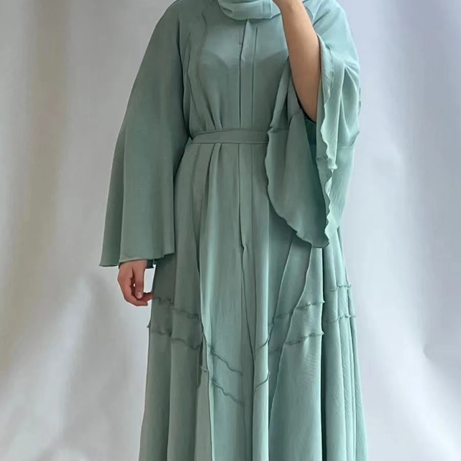 1525#Kaftans Abaya Women Arab Islamic Clothing EID Hijab Dress