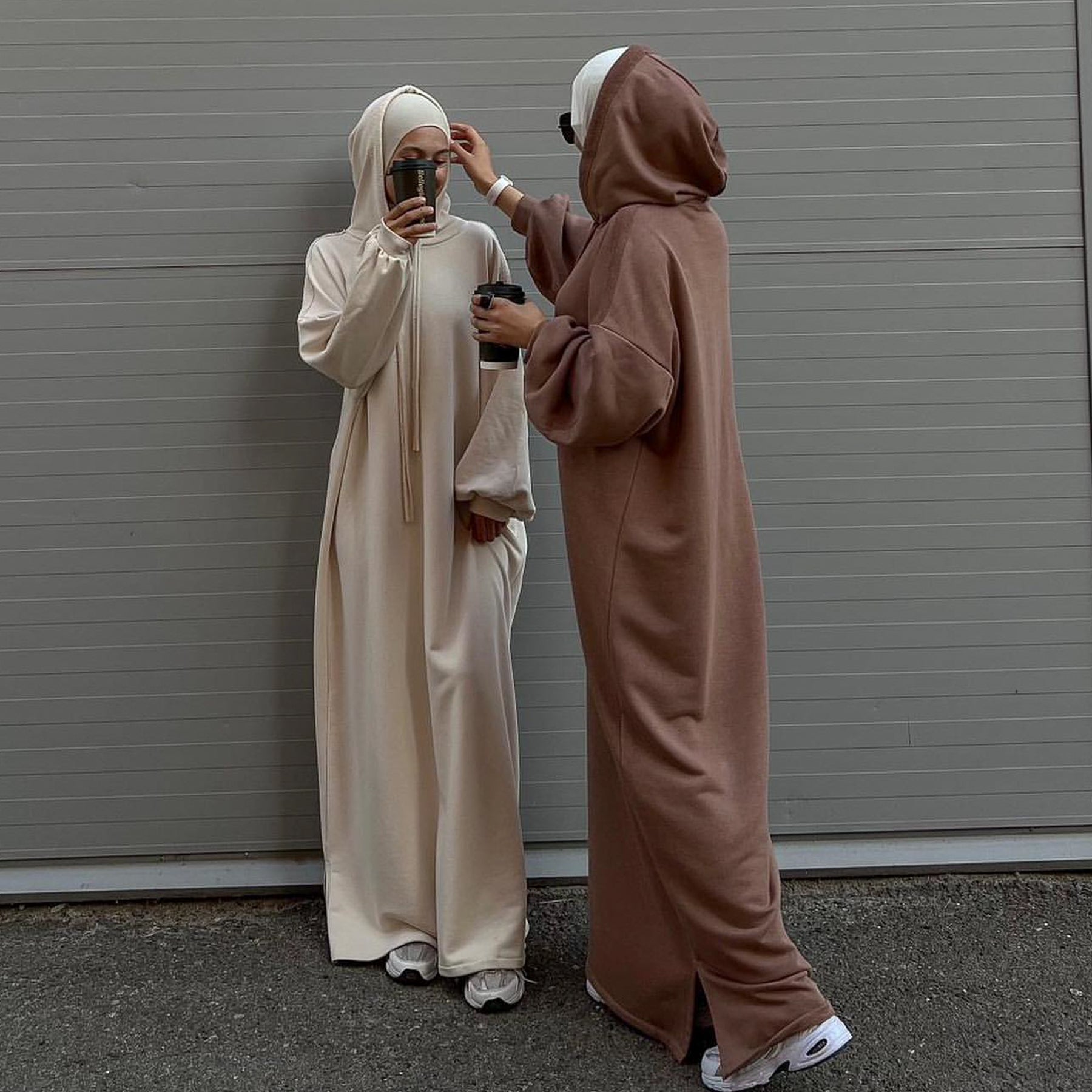 1921#New Hoodie Abaya Daily Wear Sweatshirt Abaya Casual Dresses Plain Loose Women Abaya