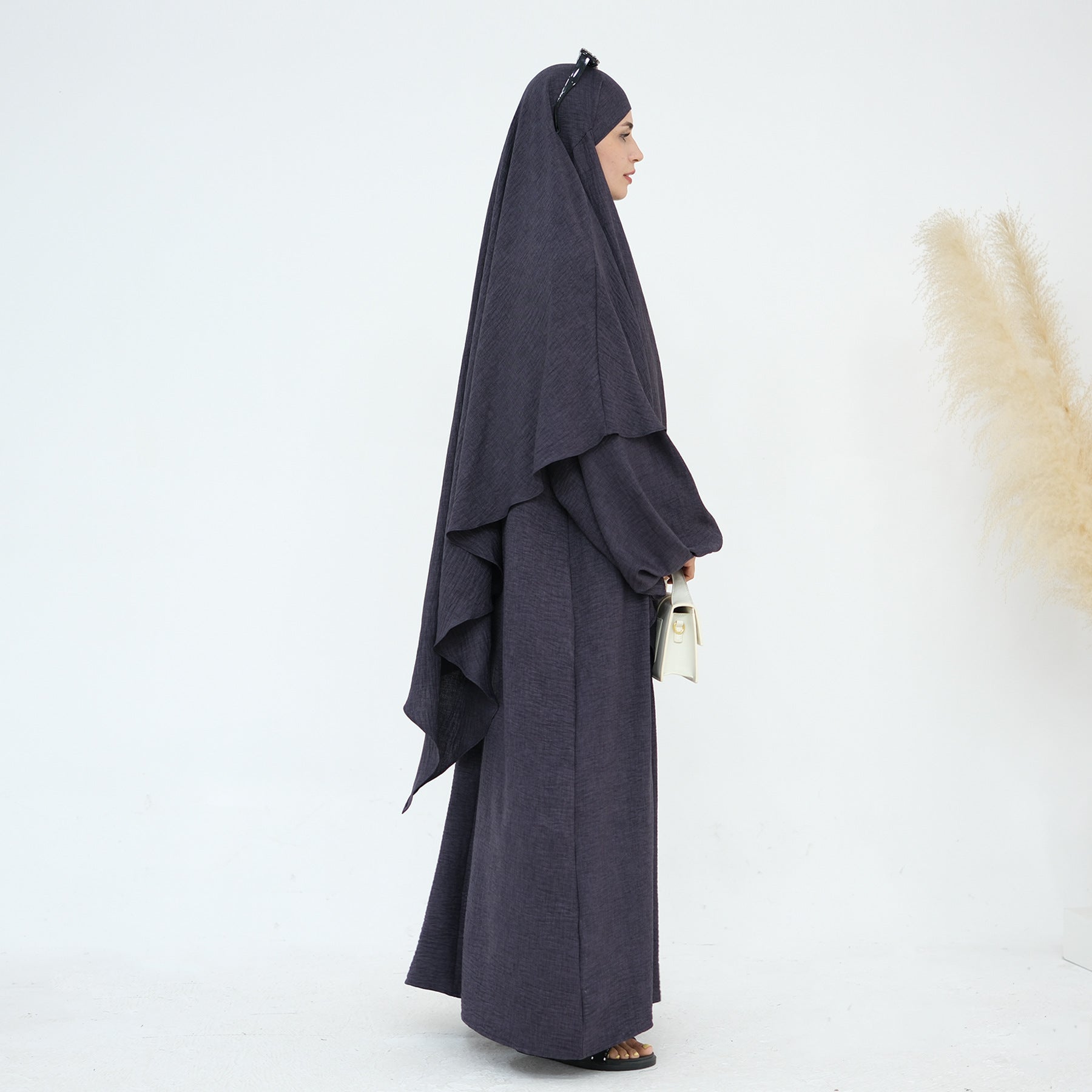 1895+HJ928#Khimar Abaya Set Modest 2pc Abaya Set Muslim Mommy Breatfeeding Dress Islamic Clothing