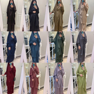 1618#Islamic Clothing 2pcs Prayer Abaya Jilbab_ For Muslim Women