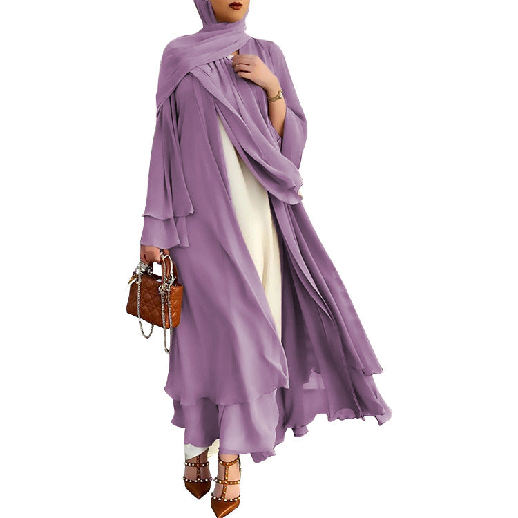 1875#New Arrival Solid Color Abaya Dubai Fashion Women Muslim Cardigan