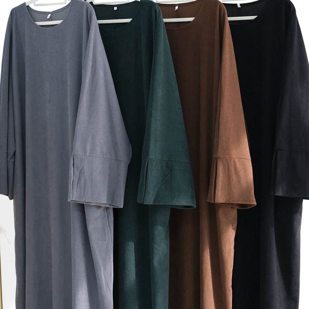 1688# New Autumn Winter  Women Plus Size Modest Abaya muslim Dress Wholesale