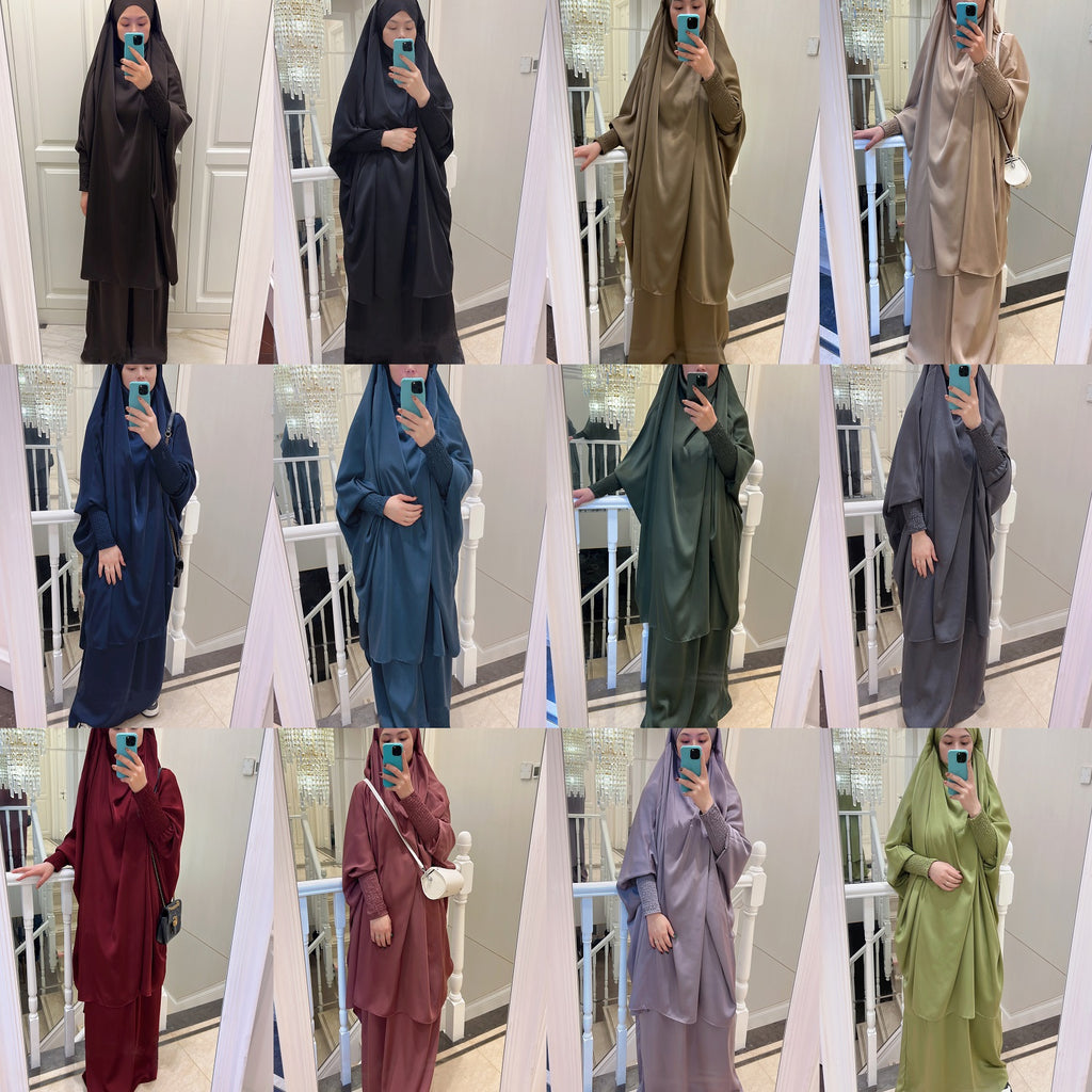 1618#Islamic Clothing 2pcs Prayer Abaya For Muslim Women