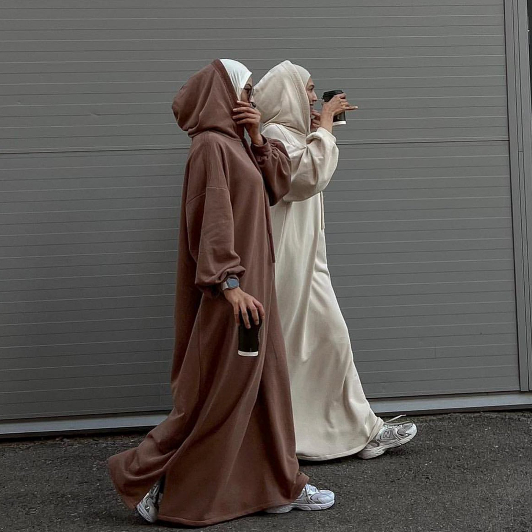 1921#New Hoodie Abaya Daily Wear Sweatshirt Abaya Casual Dresses Plain Loose Women Abaya