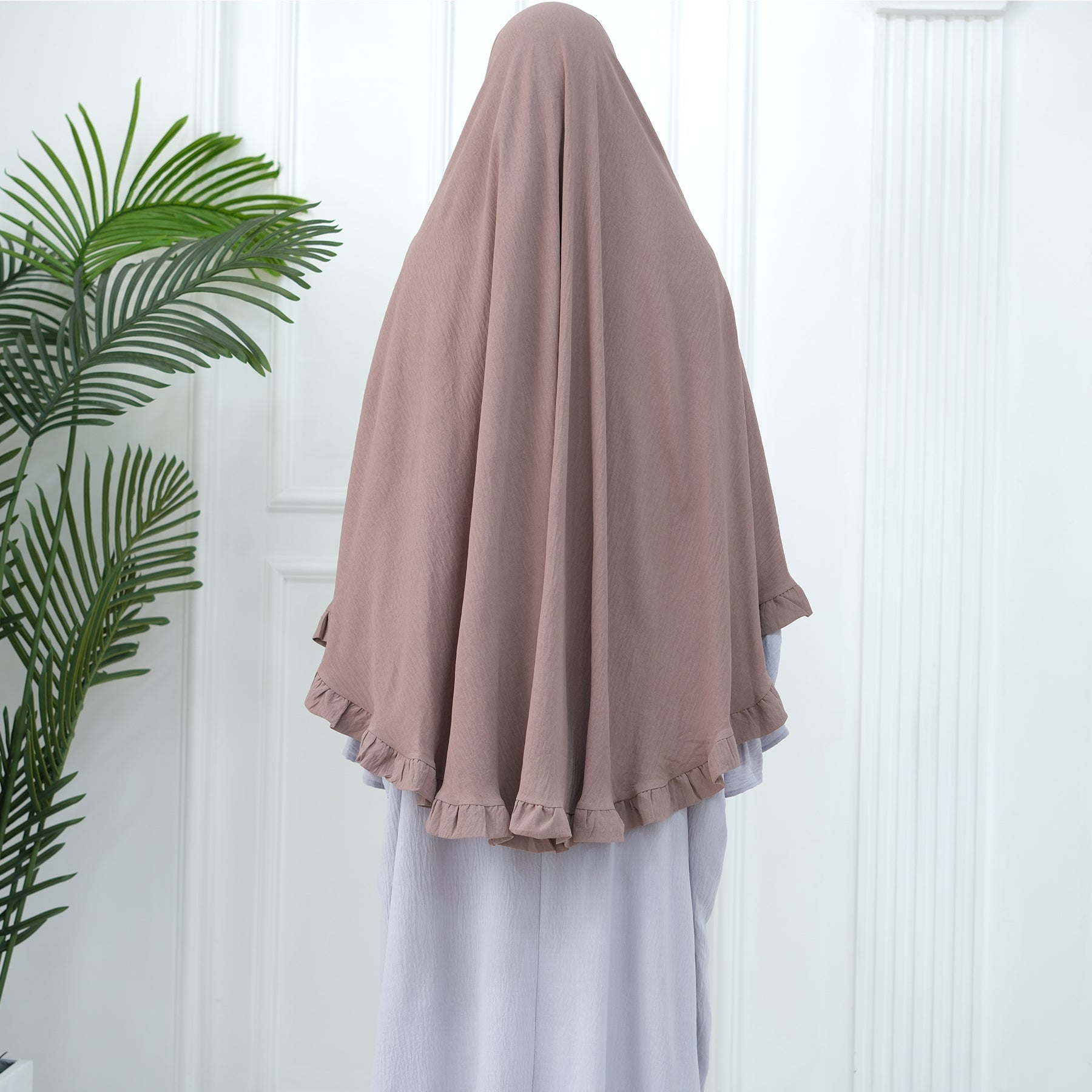 1912#2024 Loriya New Ruffles Khimar Muslim Women Prayer Hijab Scarf
