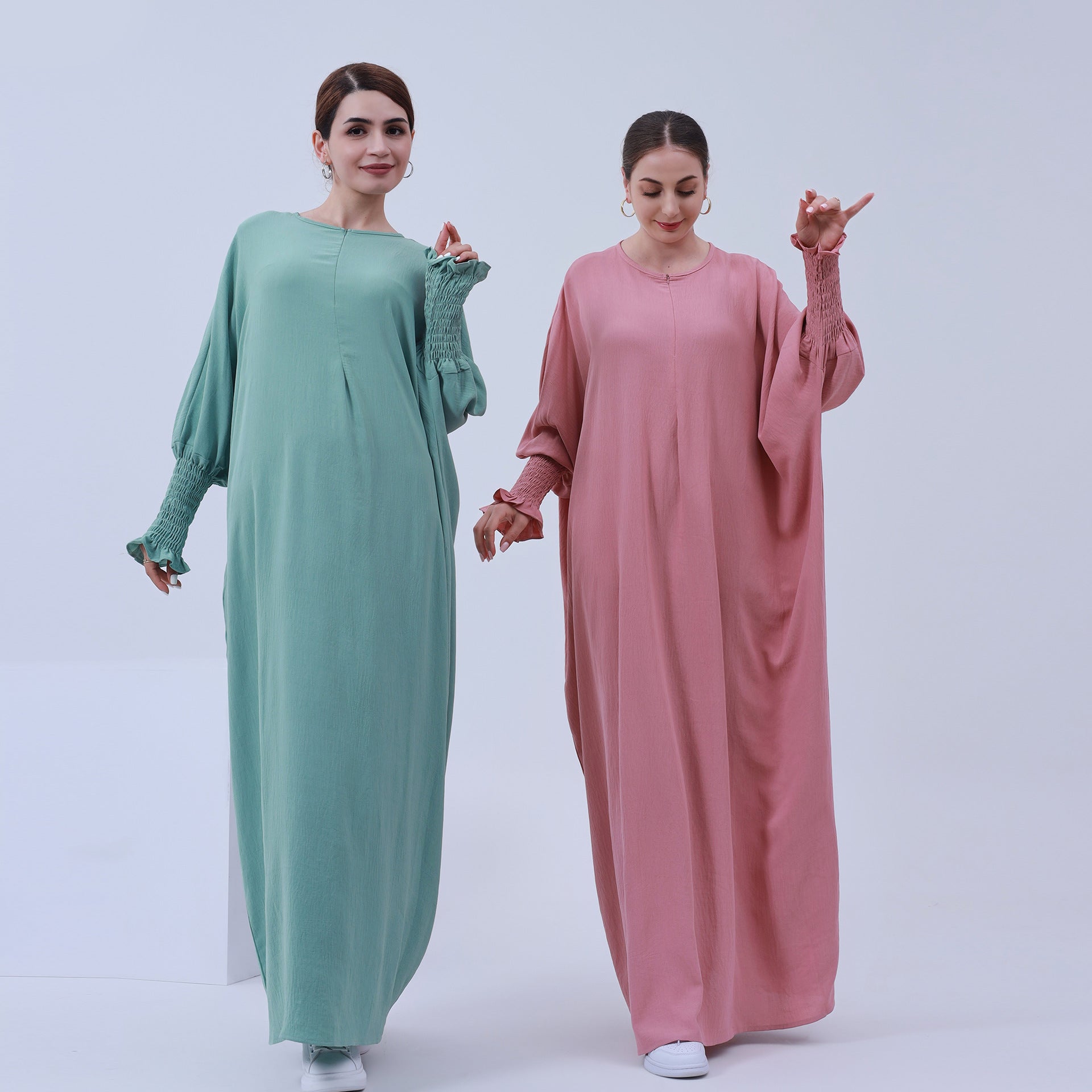 1616#2023 Islamic Clothing Closed Abaya Dresses for Muslim with Zipper in Front