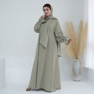 1714#Nida Ruffle Style One Piece Jilbab Abaya Women muslim dress