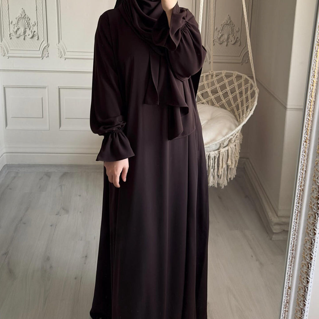 1714#Nida Ruffle Style One Piece Jilbab Abaya Women muslim dress
