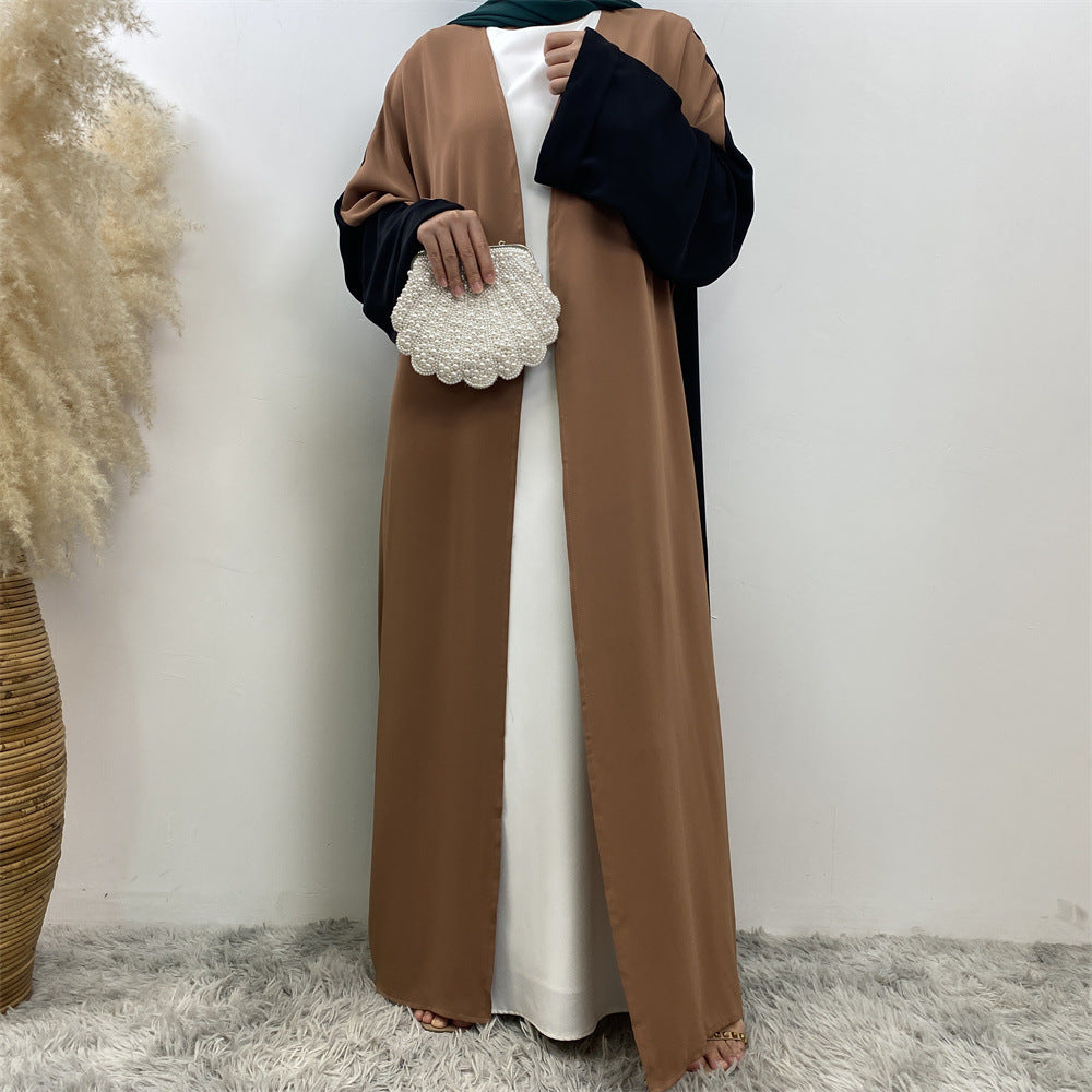 1438#Classy Latest Smooth Nida Material Two-Color Design Loose Sleeves