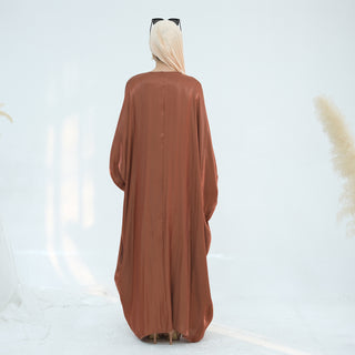 1848#2025 Spring Summer Modest Abaya Islamic Clothing Shinny Kimono Open Abaya
