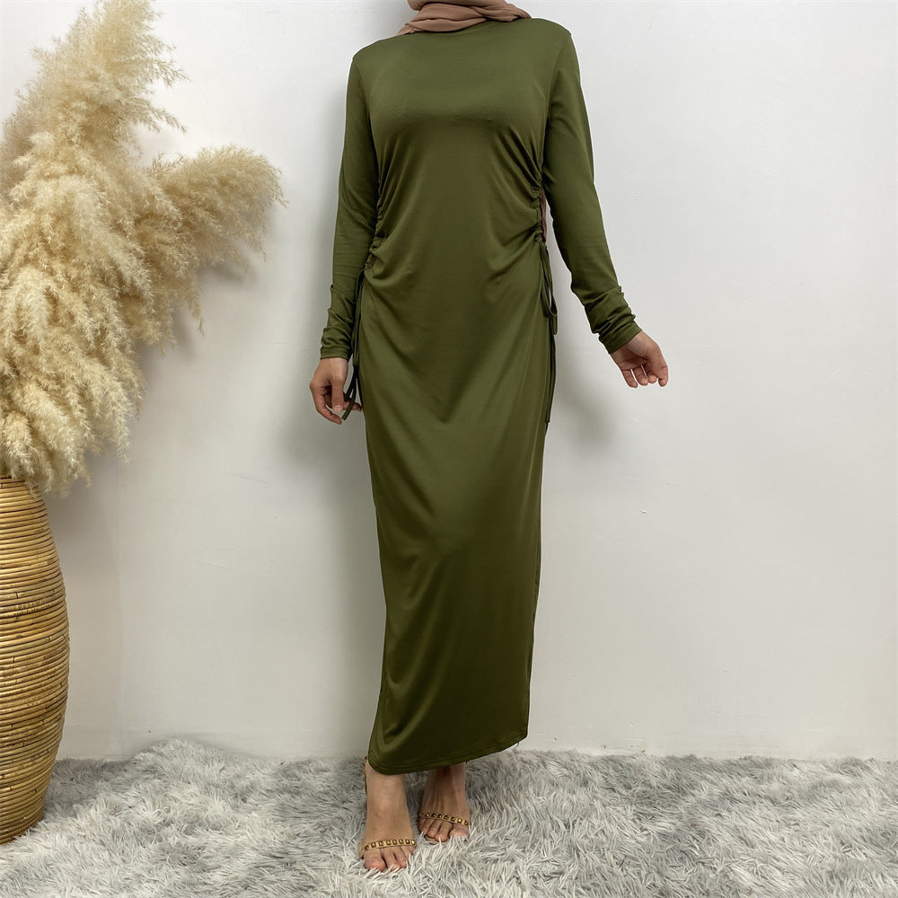 6736# Latest Bodycon Jersey Side With Elastic Waistband Women Clothing